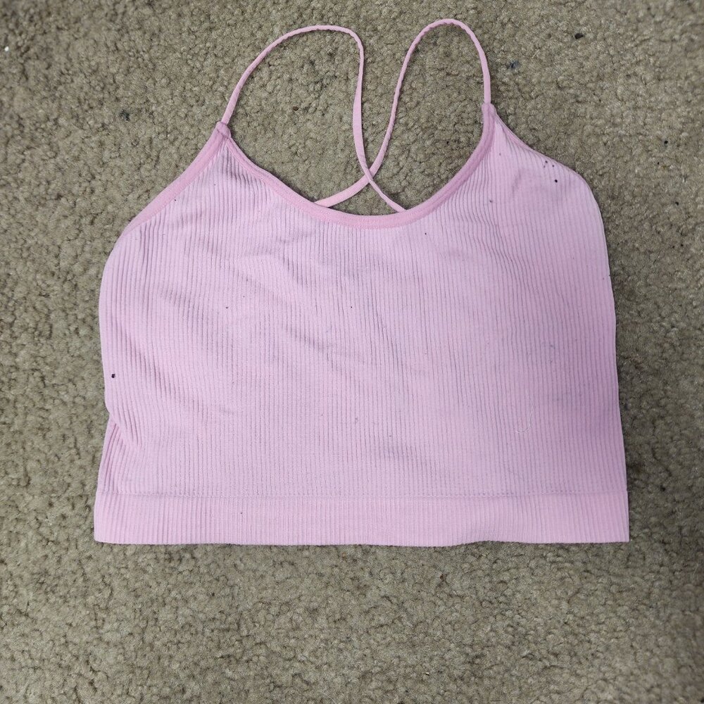 Pink cropped tank top